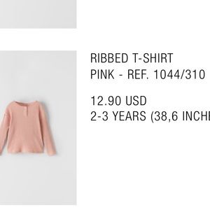 Zara ribbed T-shirt/sweatshirt size 3t